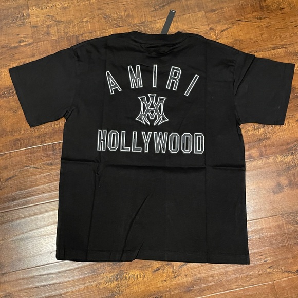 AMIRI Black Tee with Hollywood Graphic - Picture 1 of 2